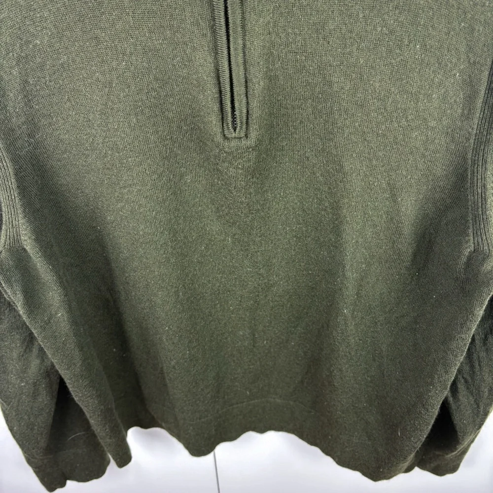 Banana Republic 100% Merino Wool Italian 1/2 Half Zip Sweater Olive Green XL
